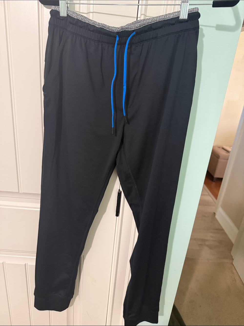 chubbies Black Joggers with Blue Drawstring